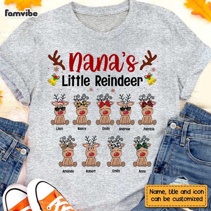 Personalized Grandma's Little Reindeer Shirt - Hoodie - Sweatshirt NB82 58O28 1