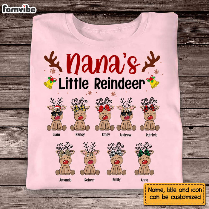 Personalized Grandma's Little Reindeer Shirt - Hoodie - Sweatshirt NB82 58O28 1