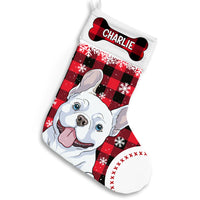 Personalized Christmas Dog Buffalo Plaid Stocking NB223 23O53 thumb 1
