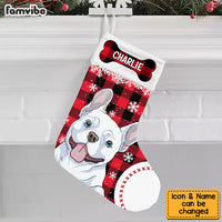 Personalized Christmas Dog Buffalo Plaid Stocking NB223 23O53 thumb 1