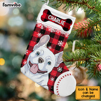 Personalized Christmas Dog Buffalo Plaid Stocking NB223 23O53 thumb 1