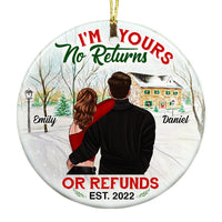 Personalized Couple No Returns Or Refunds Circle Ornament NB84 36O53 thumb 1