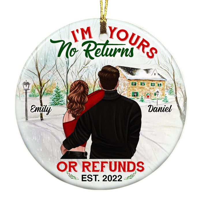 Personalized Couple No Returns Or Refunds Circle Ornament NB84 36O53