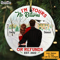 Personalized Couple No Returns Or Refunds Circle Ornament NB84 36O53 thumb 1