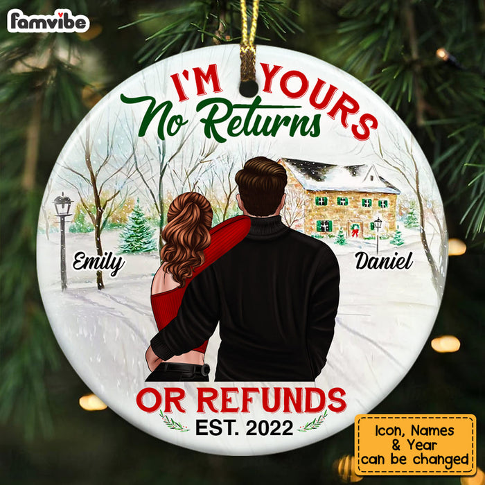 Personalized Couple No Returns Or Refunds Circle Ornament NB84 36O53 1