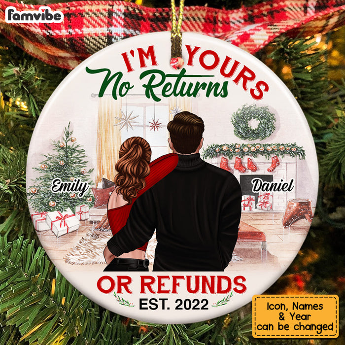 Personalized Couple No Returns Or Refunds Circle Ornament NB84 36O53