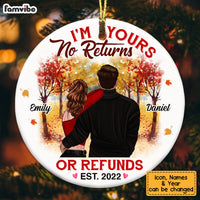 Personalized Couple No Returns Or Refunds Circle Ornament NB84 36O53 thumb 1