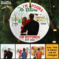 Personalized Couple No Returns Or Refunds Circle Ornament NB84 36O53 thumb 1