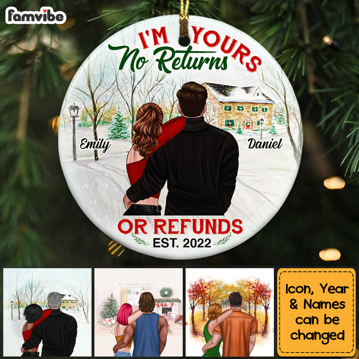 Personalized Couple No Returns Or Refunds Circle Ornament NB84 36O53 1
