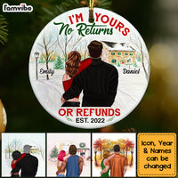 Personalized Couple No Returns Or Refunds Circle Ornament NB84 36O53 thumb 1
