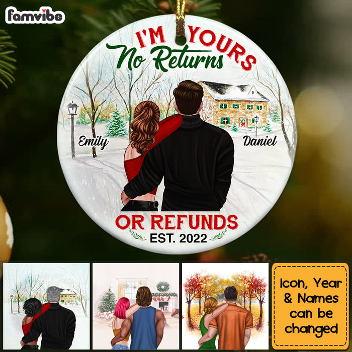 Personalized Couple No Returns Or Refunds Circle Ornament NB84 36O53 1