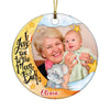 Personalized Granddaughter I Love You To The Moon Elephant Photo Circle Ornament NB103 23O73 1