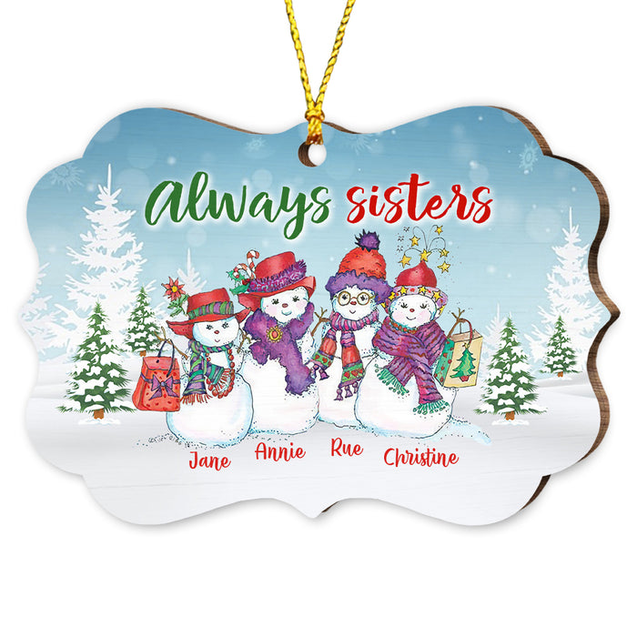 Personalized Always Sisters Snowman Benelux Ornament NB175 36O73 1
