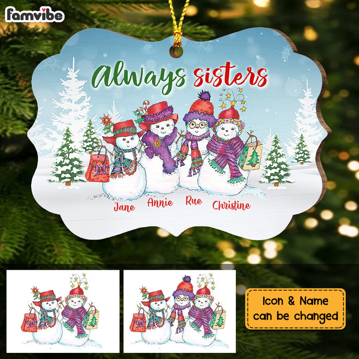 Personalized Always Sisters Snowman Benelux Ornament NB175 36O73 1