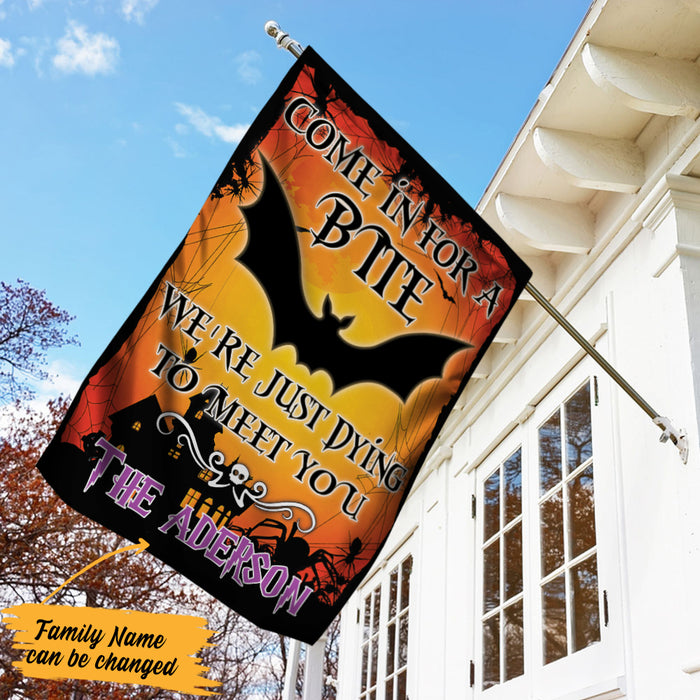 Personalized Halloween Come In For A Bite Flag JL162 65O57 1