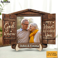 Personalized Gift For Couple God Knew My Heart Needed You 2 Layered Wooden Plaque 31676 thumb 1