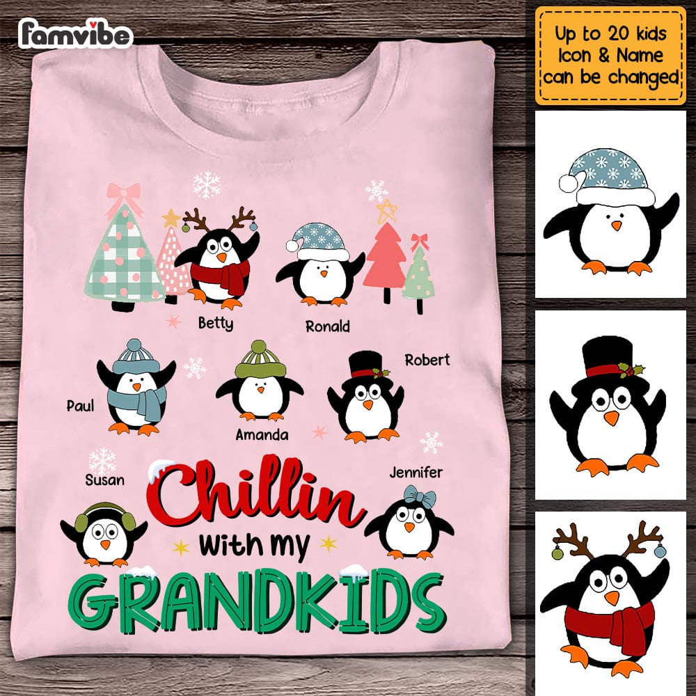 Personalized Grandma Chillin With My Penguins Shirt NB96 30O58 Primary Mockup