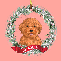 Personalized Dog Christmas Circle Ornament NB103 58O69 thumb 1