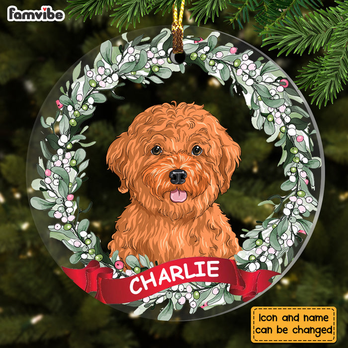 Personalized Dog Christmas Circle Ornament NB103 58O69 1