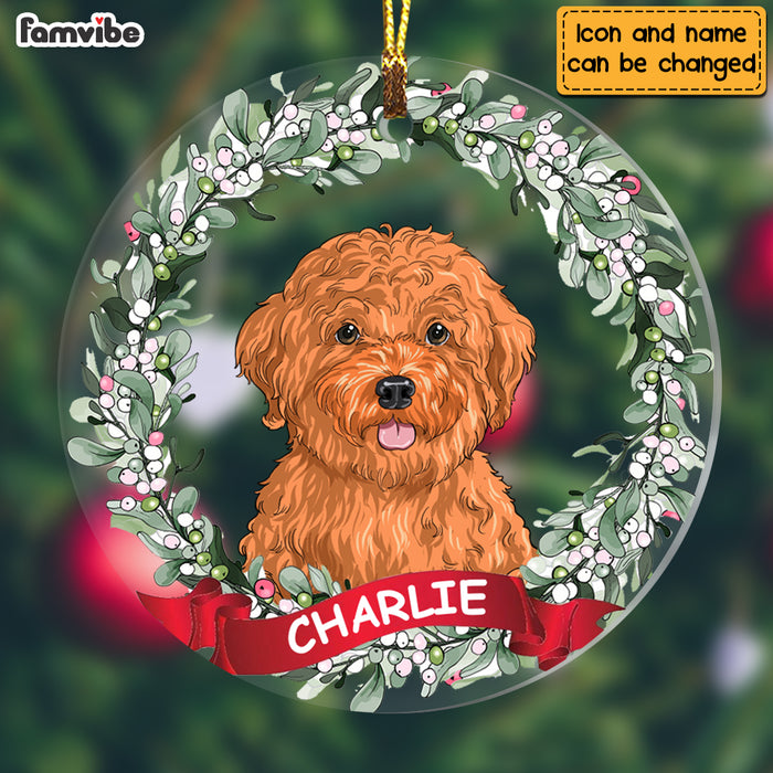 Personalized Dog Christmas Circle Ornament NB103 58O69 1