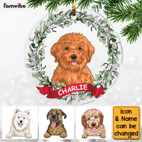 Personalized Dog Christmas Circle Ornament NB103 58O69 thumb 1