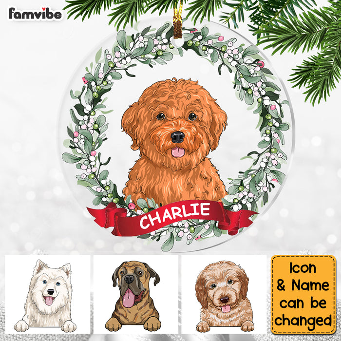 Personalized Dog Christmas Circle Ornament NB103 58O69 1