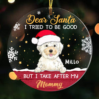 Personalized I Tried To Be Good Dog Christmas Circle Ornament NB112 58O28 thumb 1