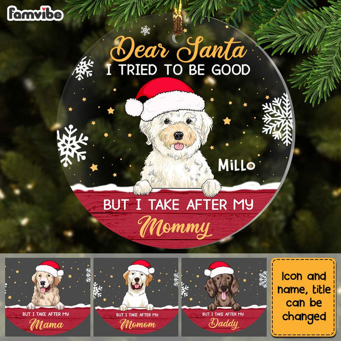 Personalized I Tried To Be Good Dog Christmas Circle Ornament NB112 58O28 1