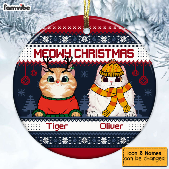 Personalized Cat Circle Ornament NB172 36O53 1