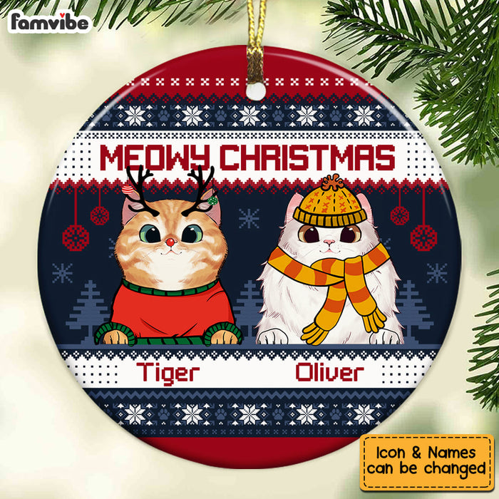 Personalized Cat Circle Ornament NB172 36O53 1