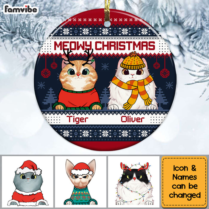 Personalized Cat Circle Ornament NB172 36O53 1