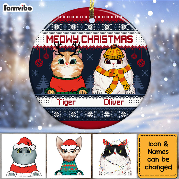 Personalized Cat Circle Ornament NB172 36O53 1