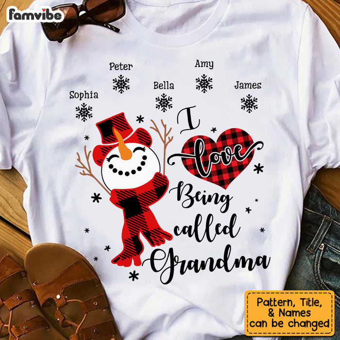 Personalized I Love Being Called Grandma Snowman Christmas Shirt - Hoodie - Sweatshirt NB92 58O53 1