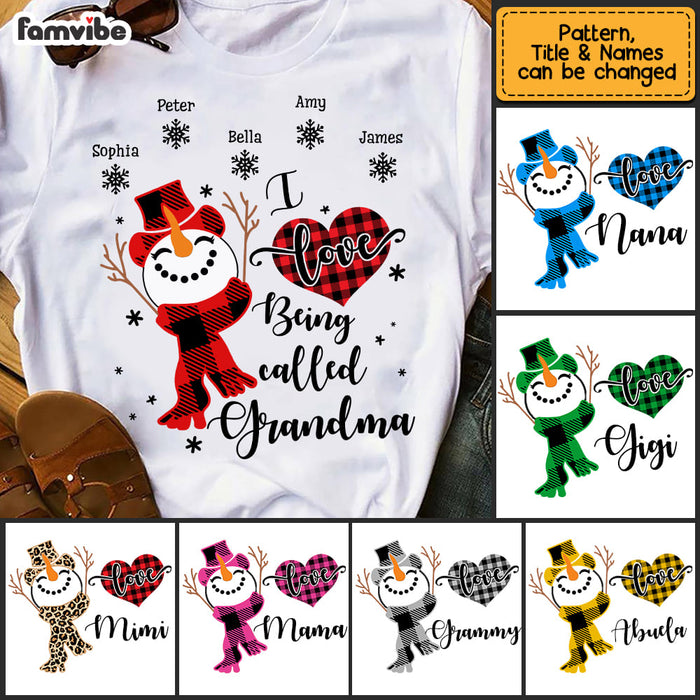 Personalized I Love Being Called Grandma Snowman Christmas Shirt - Hoodie - Sweatshirt NB92 58O53 1