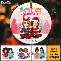 Personalized Friends Forever Circle Ornament NB94 30O53 thumb 1