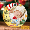 Personalized Baby First Christmas Photo Circle Ornament NB153 23O58 1