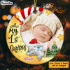 Personalized Baby First Christmas Photo Circle Ornament NB153 23O58 1
