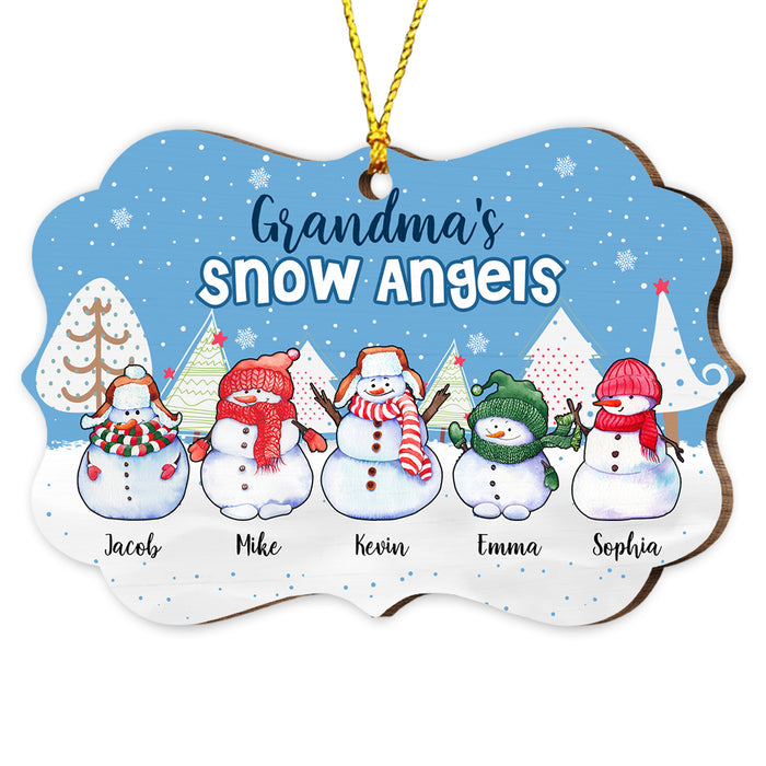 Personalized Grandma's Snow Angel Snowman Christmas Benelux Ornament NB163 23O53 1