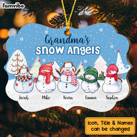 Personalized Grandma's Snow Angel Snowman Christmas Benelux Ornament NB163 23O53 thumb 1