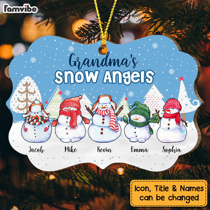 Personalized Grandma's Snow Angel Snowman Christmas Benelux Ornament NB163 23O53 1