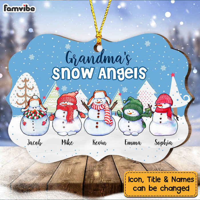 Personalized Grandma's Snow Angel Snowman Christmas Benelux Ornament NB163 23O53 1