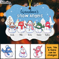 Personalized Grandma's Snow Angel Snowman Christmas Benelux Ornament NB163 23O53 thumb 1