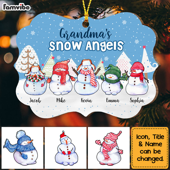 Personalized Grandma's Snow Angel Snowman Christmas Benelux Ornament NB163 23O53 1
