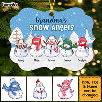 Personalized Grandma's Snow Angel Snowman Christmas Benelux Ornament NB163 23O53 thumb 1