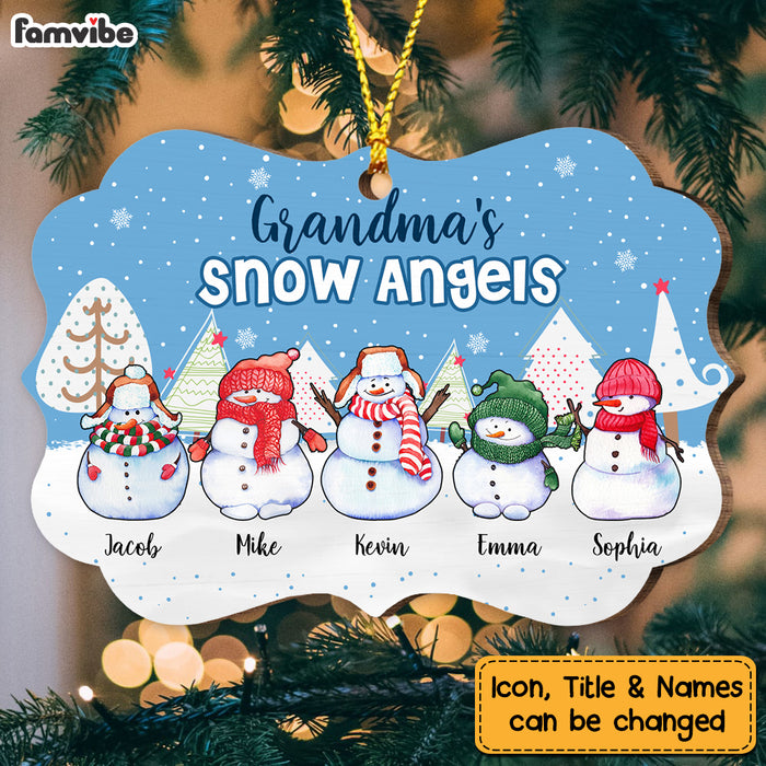 Personalized Grandma's Snow Angel Snowman Christmas Benelux Ornament NB163 23O53 1
