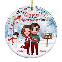 Personalized  Lets Grow Old Very Annoying Together Couple Circle Ornament NB102 58O53 thumb 1