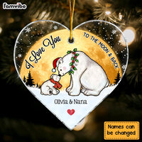 Personalized White Bear Grandma And Grandkid Heart Ornament 22038 thumb 1