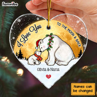 Personalized White Bear Grandma And Grandkid Heart Ornament 22038 thumb 1