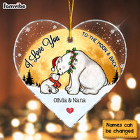 Personalized White Bear Grandma And Grandkid Heart Ornament 22038 thumb 1