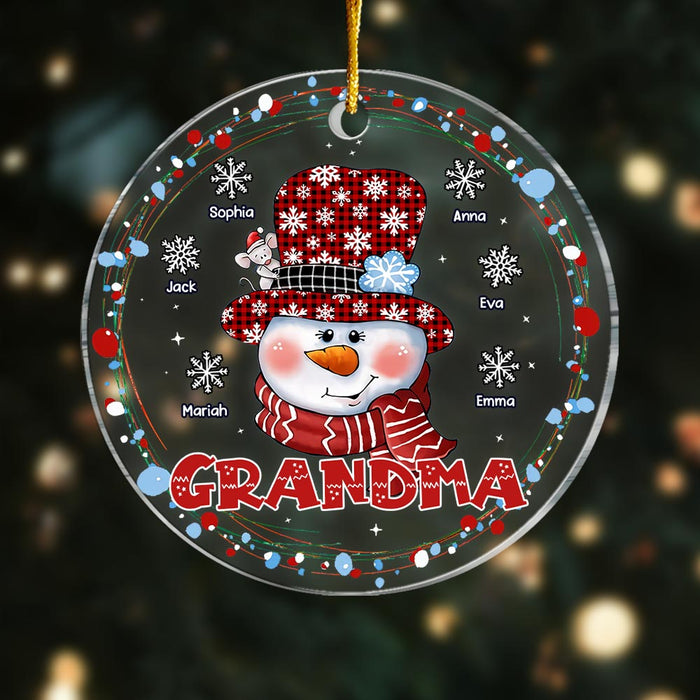 Personalized Grandma Snowman Circle Ornament NB213 36O28 1